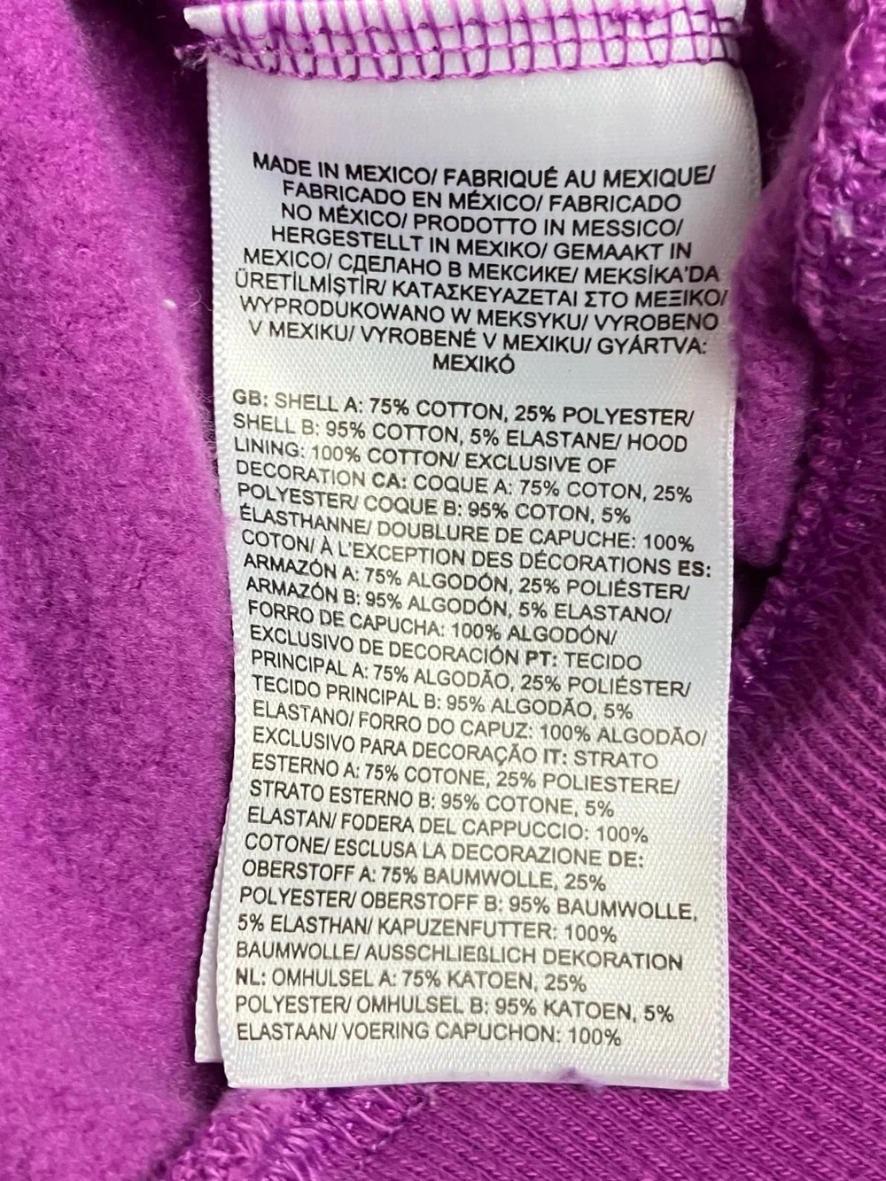 The North Face Men’s Size M Hoodie Sweatshirt Purple Never Stop Exploring Logo.
